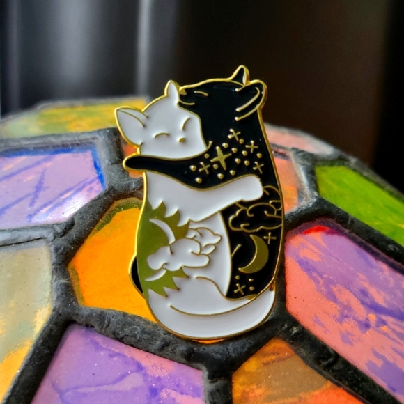 Magic Cat Pin Vintage Witch | Accessories | Black Gold Cat Enamel Pin Mystical ...